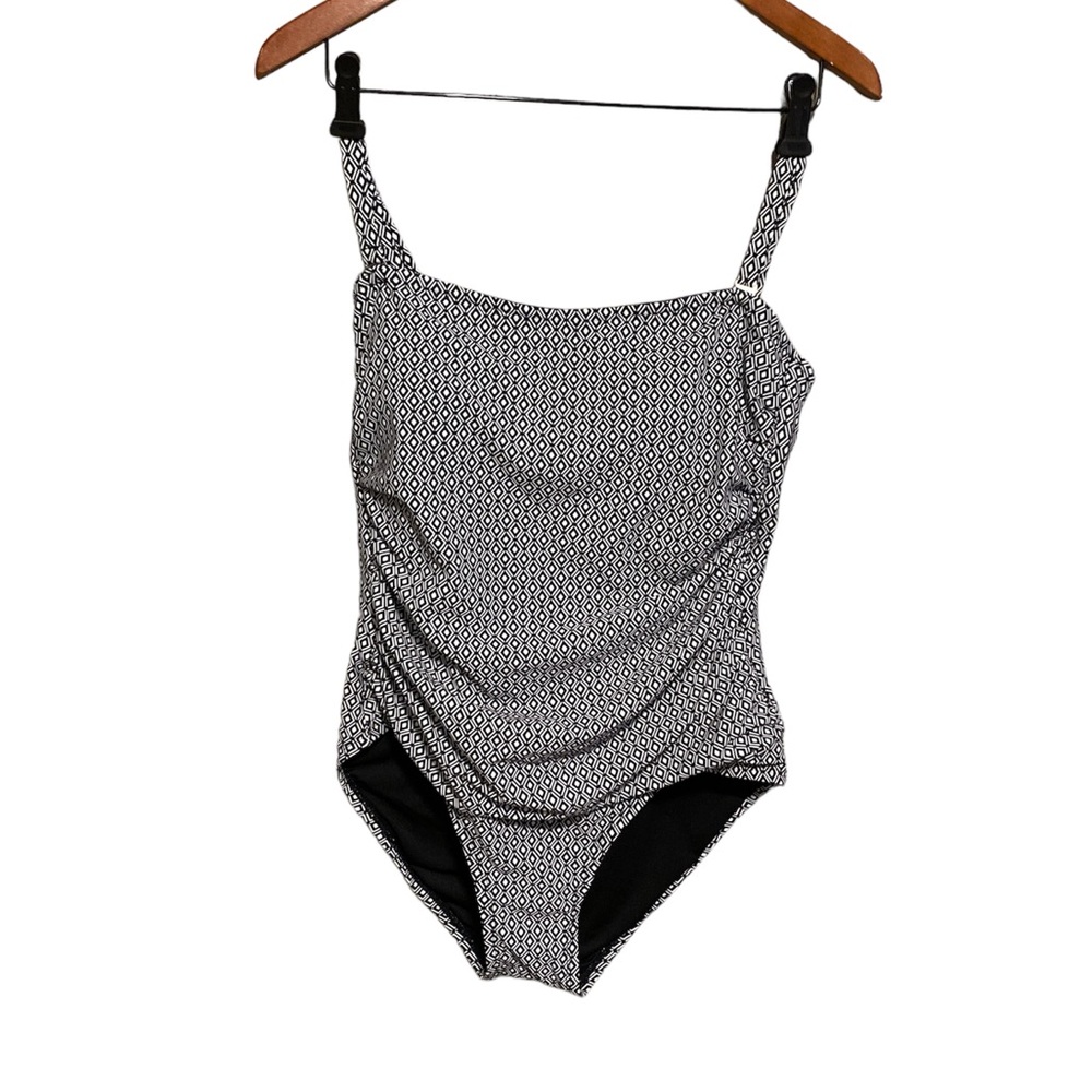 DKNY Black and White Pattern One Piece Swimsuit- X- Large- NWT